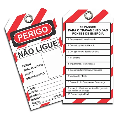 Etiqueta de Bloqueio - Não ligue - 10 passos
