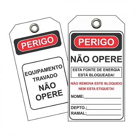 Etiqueta de Perigo - Fonte de energia bloqueada