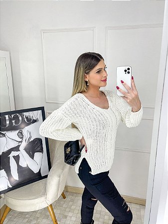 Blusa Aline Despojada de Tricot Grossinha