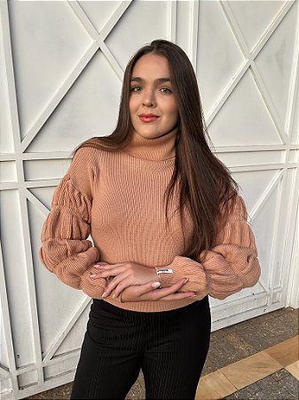 Blusa Ísis Manga Bomber De Modal