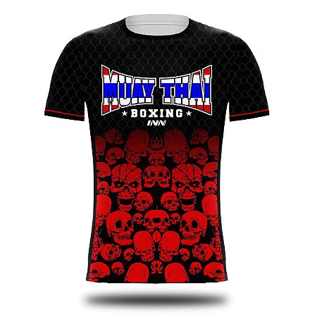 Camiseta Muay Thai Red Fighting Skull