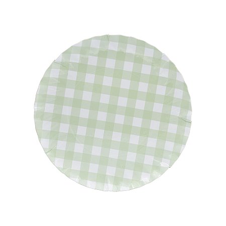 Xadrez Menta - Prato de Papel P 14cm (5 und)
