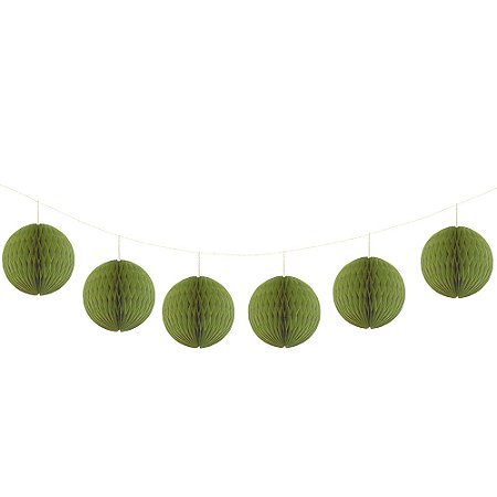 Verde Oliva - Guirlanda Mini Globo