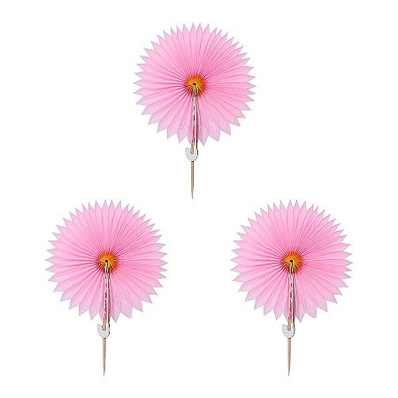 Rosa e Laranja - Mini Leque Topper