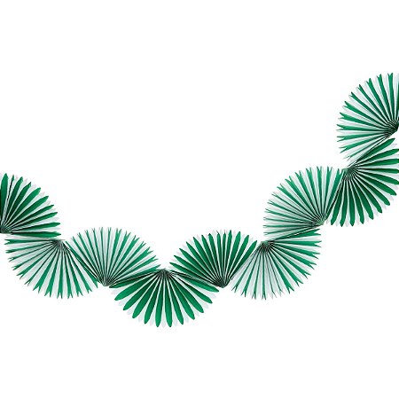 Listra Verde Folha - Guirlanda Leque