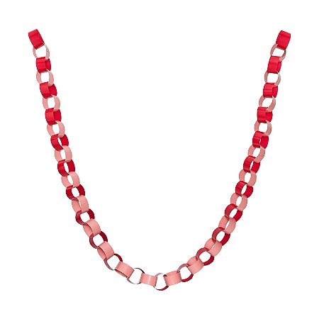 Rosa e Vermelho - Guirlanda Corrente (45 elos)