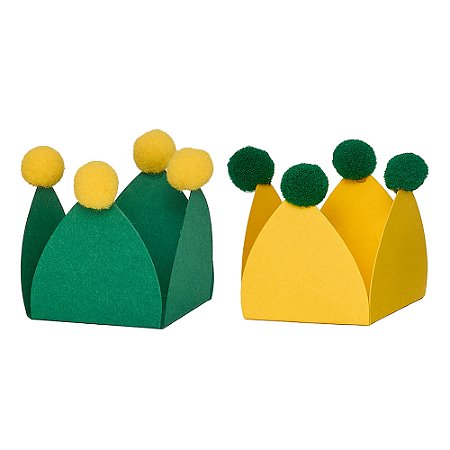 Verde e Amarelo Copa - Forminha de doce Pompom (20und)
