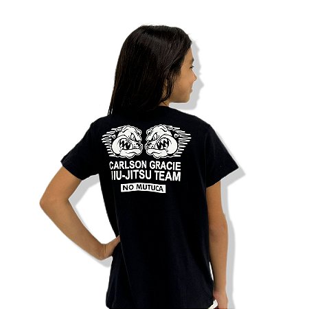 CAMISETA INFANTIL CARLSON GRACIE NO MUTUCA - PRETA