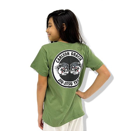 CAMISETA INFANTIL CARLSON GRACIE LOGO - VERDE