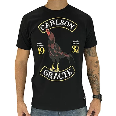 CAMISETA CARLSON GRACIE GALO DE BRIGA - PRETO
