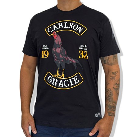 CAMISETA COLLAB CARLSON GRACIE GALO DE BRIGA - PRETO