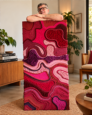 Painel de Parede em Fiber Art Cherry Vibes | 70 cm x 150 cm