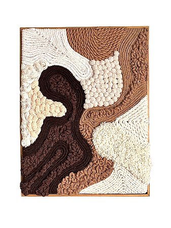 Painel de Parede Fiber Art Capuccino | com Moldura 32cm x 44cm