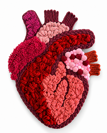 Painel de Parede Decorativo Pulse Heart | Fiber Art 20cm x 30cm