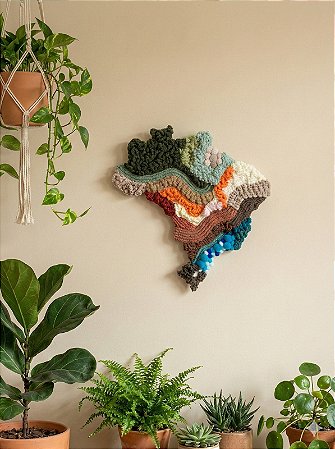 Painel de Parede Brasil em Fiber Art | 30cm x 30cm