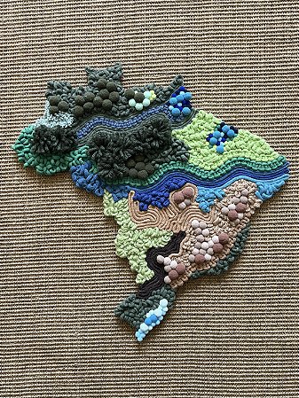 Painel de Parede Brasil II em Fiber Art | 50cm x 50cm