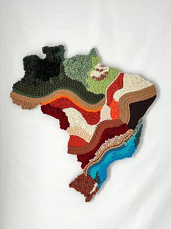 Painel de Parede Brasil em Fiber Art | 67cm x 70cm