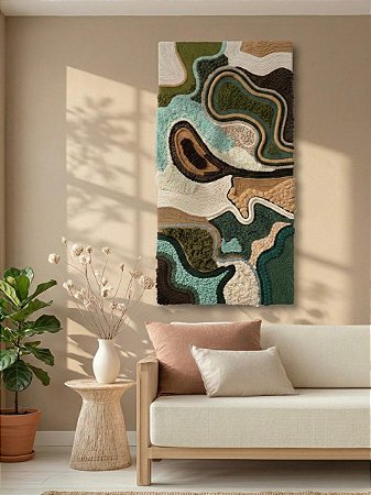 Painel de Parede em Fiber Art Earth | 60 cm x 120 cm