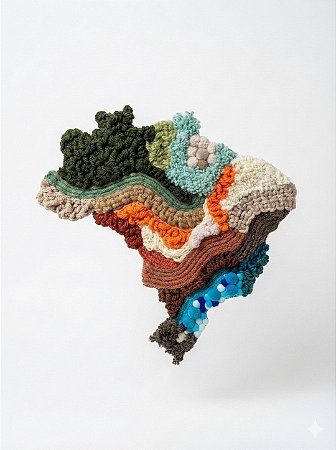 Painel de Parede Brasil em Fiber Art | 50cm x 50cm
