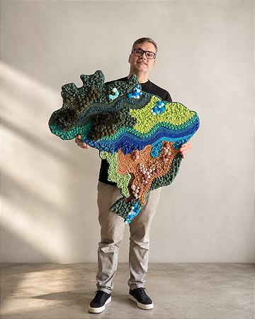 Painel de Parede Brasil II em Fiber Art | 67cm x 70cm