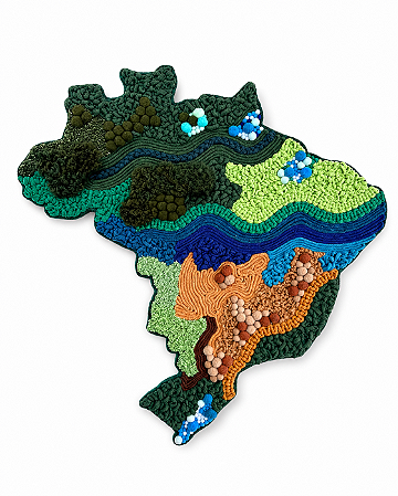 Painel de Parede Brasil II em Fiber Art | 67cm x 70cm