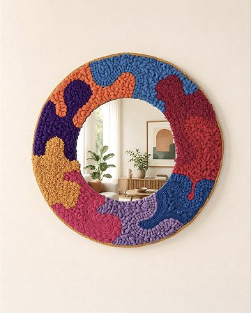 Espelho Decorativo Ginga em Fiber Art | 45 cm