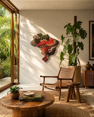 Painel de Parede Tramas do Brasil II em Fiber Art | 50cm x 50cm