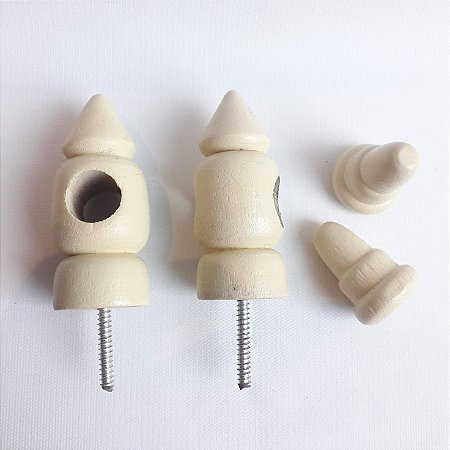 SUPORTE EM MADEIRA PARA TUBO 13MM COR BEGE