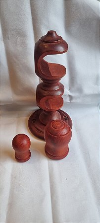 SUPORTE DUPLO EM MADEIRA 21 X 32MM ABERTO MOGNO