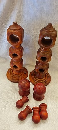 SUPORTE TRIPLO 32 X 21 X 21MM PARA VARÃO EM MADEIRA COR MOGNO