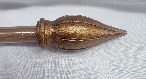 PONTEIRA PINHA EM MADEIRA P/ VARÃO 32MM OURO VELHO