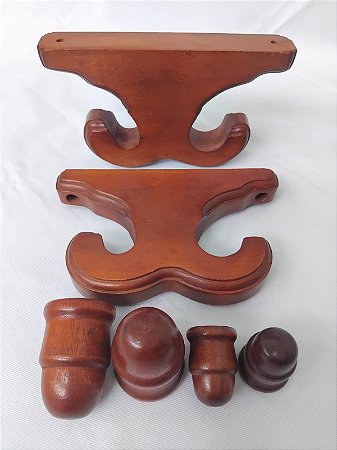 SUPORTE DE TETO DUPLO ABERTO EM MADEIRA 21/32MM COR MOGNO