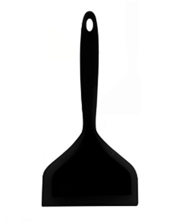 Espátula Larga com Cabo Maciço 25cm em Silicone Preto - UNYHOME