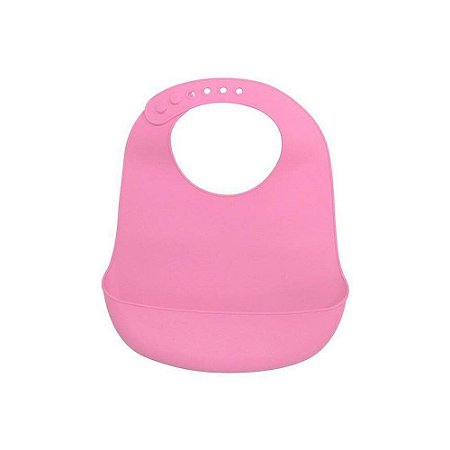 Babador Cata Migalhas em Silicone Reutilizável para Bebê - Rosa - UnyHome