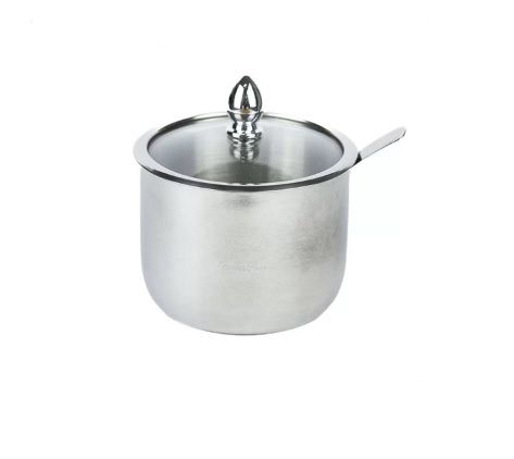 Açucareiro com Colher em Aço Inox e Tampa de Vidro 10x09cm UnyHome