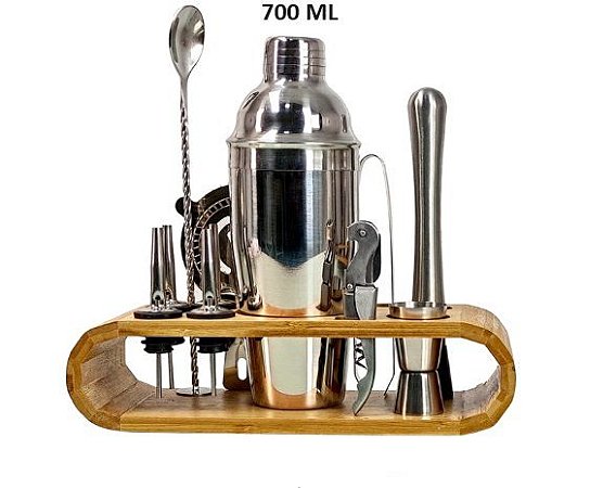 Kit Bartender Stylus Profissional com 12 Peças em Aço Inox - UnyHome