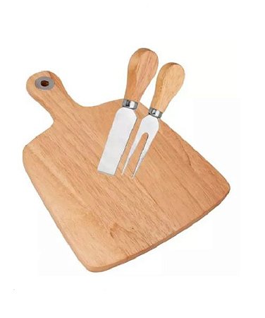 Tábua com Três Utensílios para Queijo de 19x26x1,2cm UNYHOME