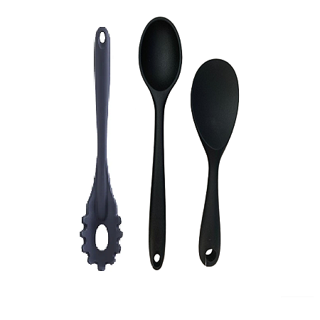 Jogo 3 Peças -  Silicone Preto - UNYHOME
