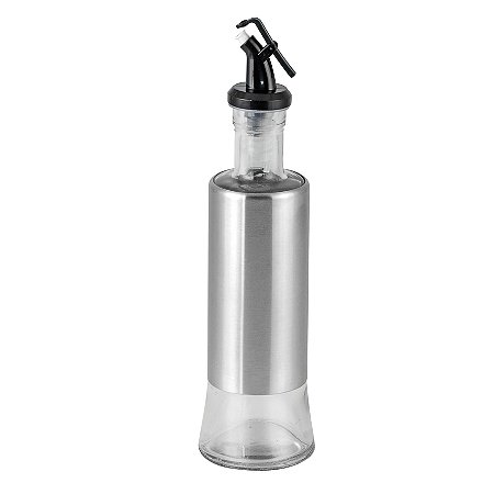 Porta Azeite ou Vinagre com Dosador 300ml Inox e Vidro UNYHOME