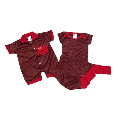 KIT 3 PÇS - BODY MANGA CURTA DRY, CALÇA RECORTE DIAGONAL DRY E MACAQUINHO REATIVO BORDADO