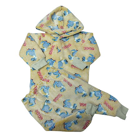 CONJUNTO FLEECE 3D GLOW TODO ESTAMPADO COM CAPUZ E PUNHO