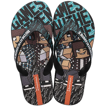 Chinelo Ipanema Preto/azul