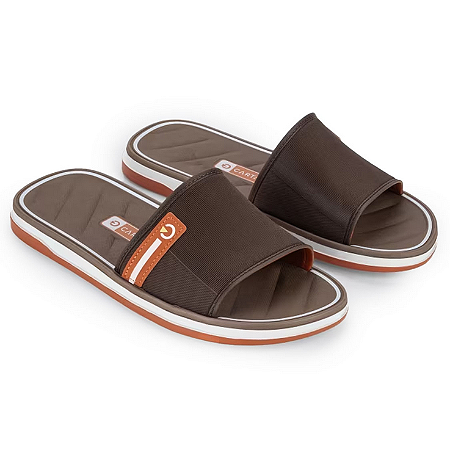 Chinelo Cartago Bege/marrom/tel