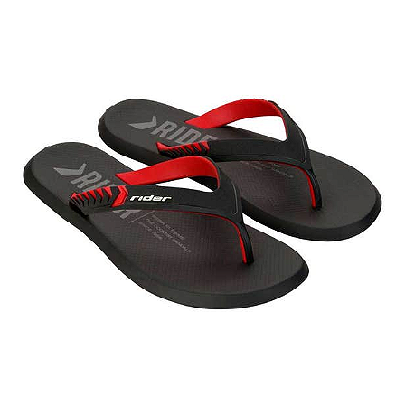 Chinelo Rider Preto/vermelho