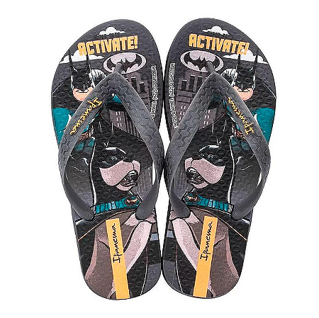Chinelo Ipanema Grafite/pto/amarelo