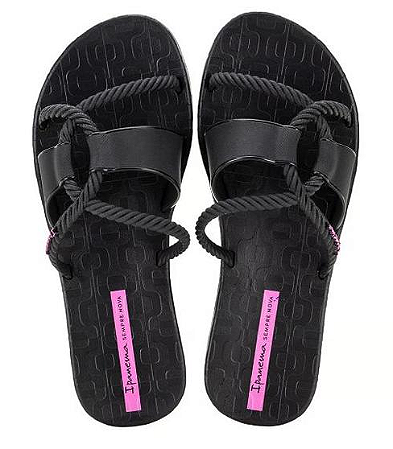 Chinelo Ipanema Preto/lilas