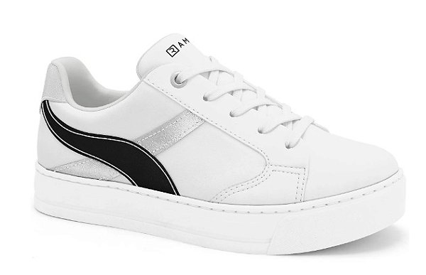 Tênis Ramarim Branco/preto/prata