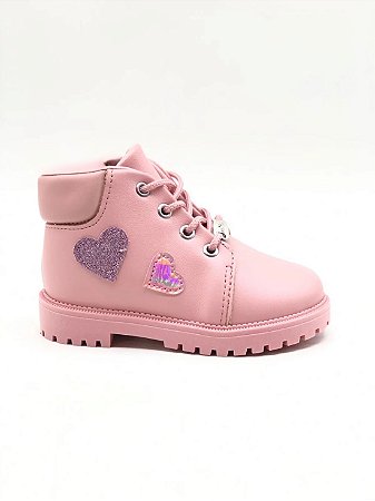 Bota Molekinha Rosa/rose Holografic