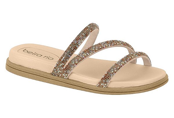 Sandália Beira Rio 7551 Cristal/creme