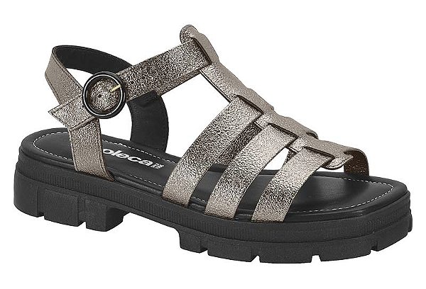 Sandália Moleca Grafite/preto